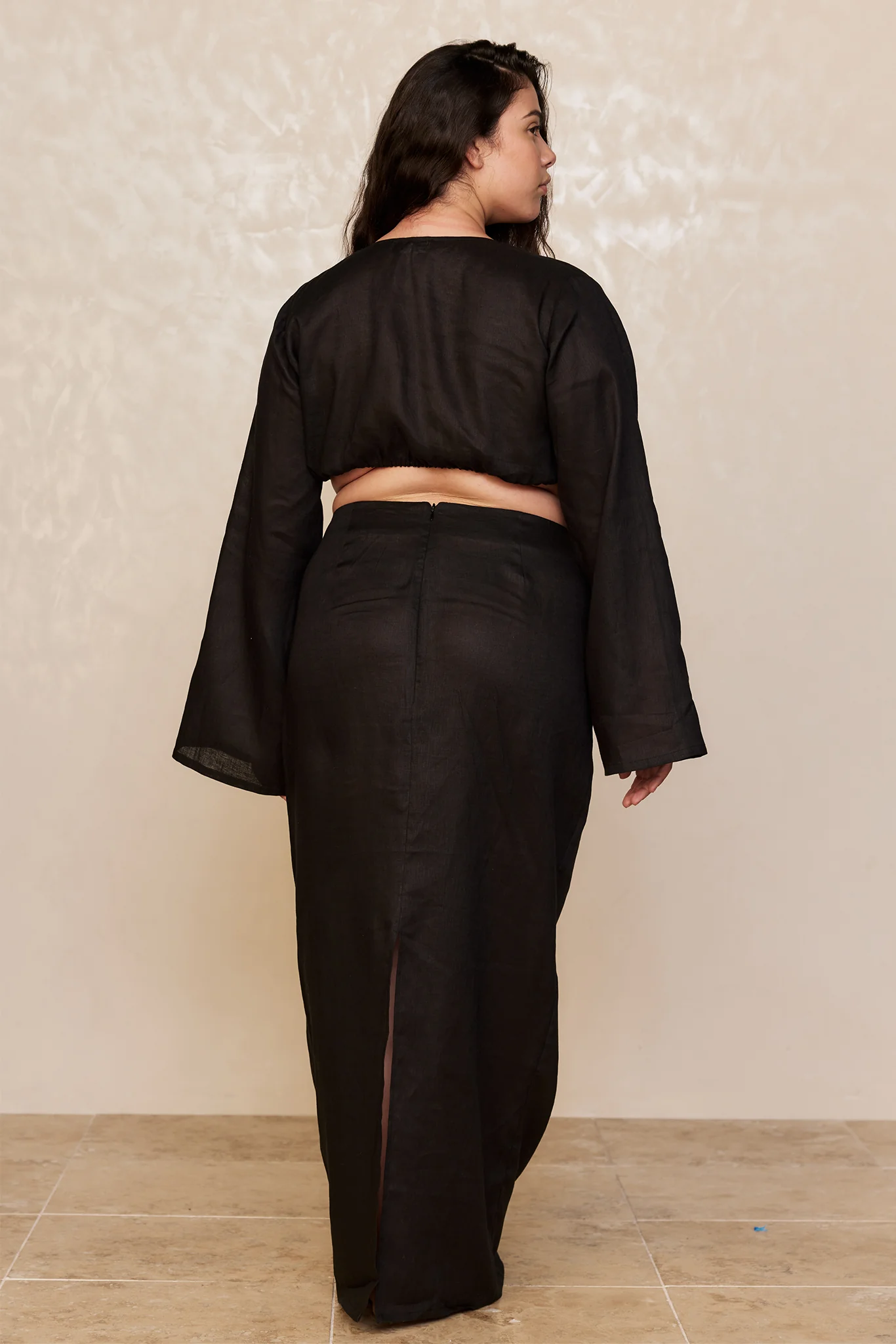 Azores Top - Black Linen - Image 5