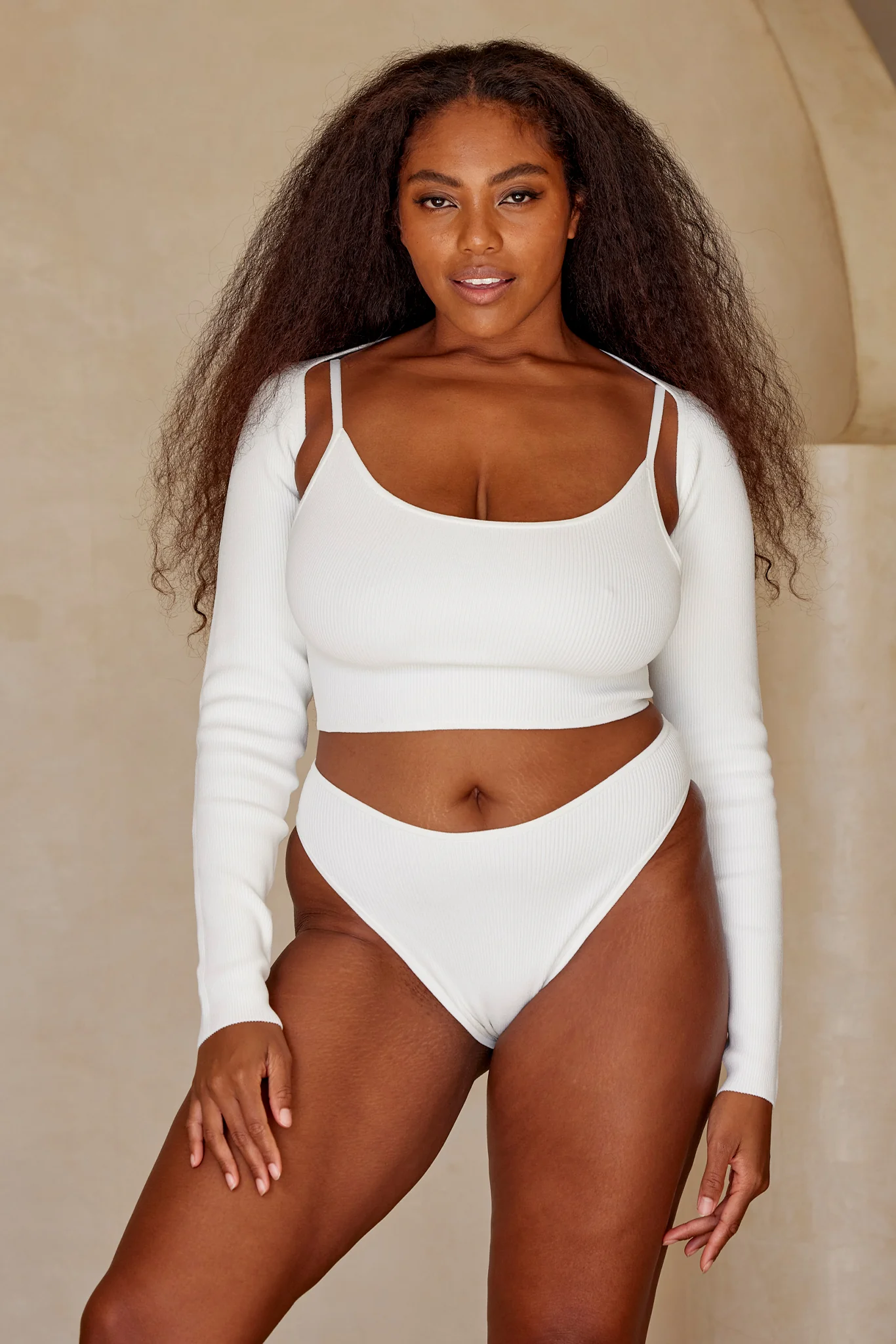 Bel Air Knitwear Bottom - White Rib - Image 7