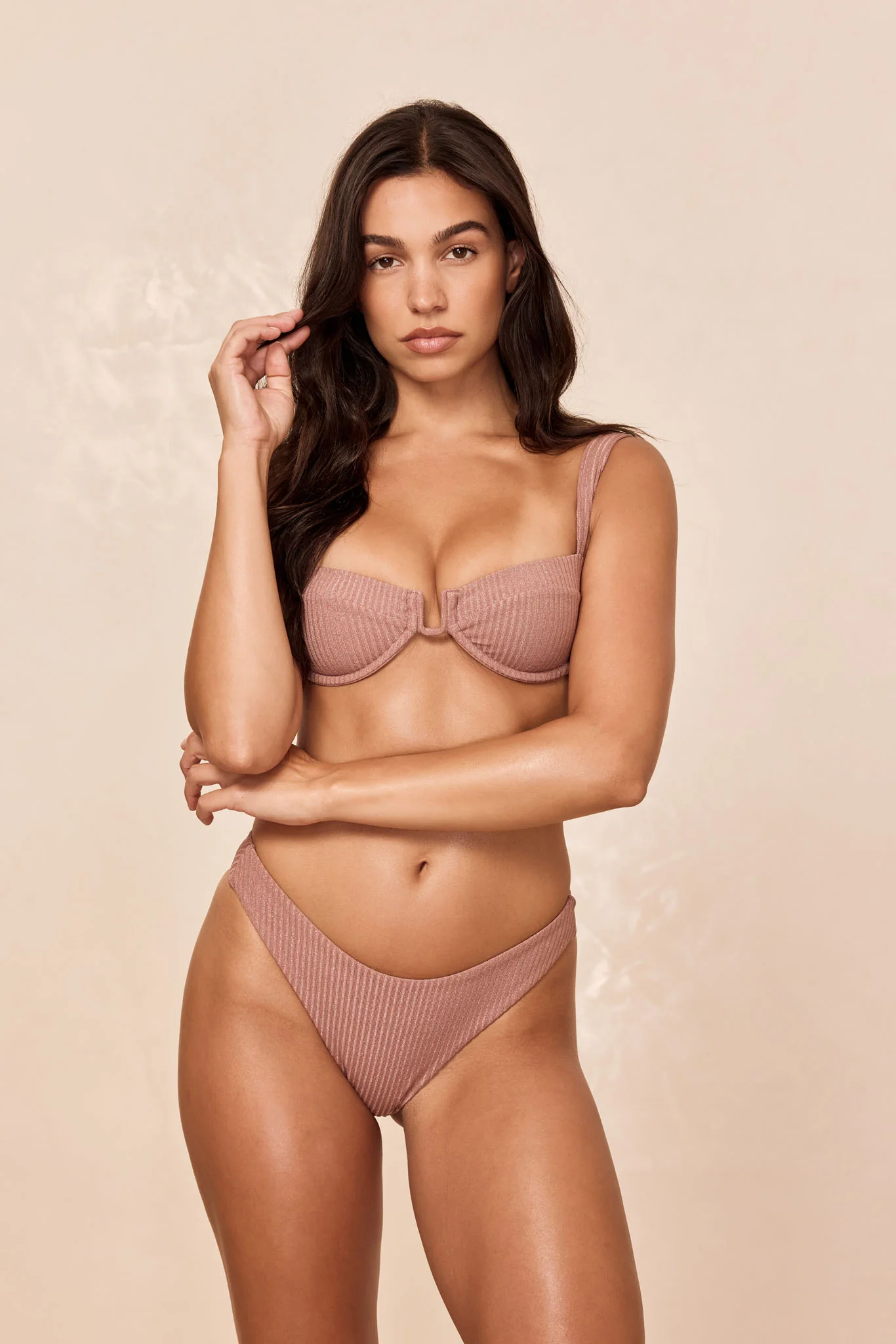 Byron Bottom - Mauve Lurex Rib - Image 7