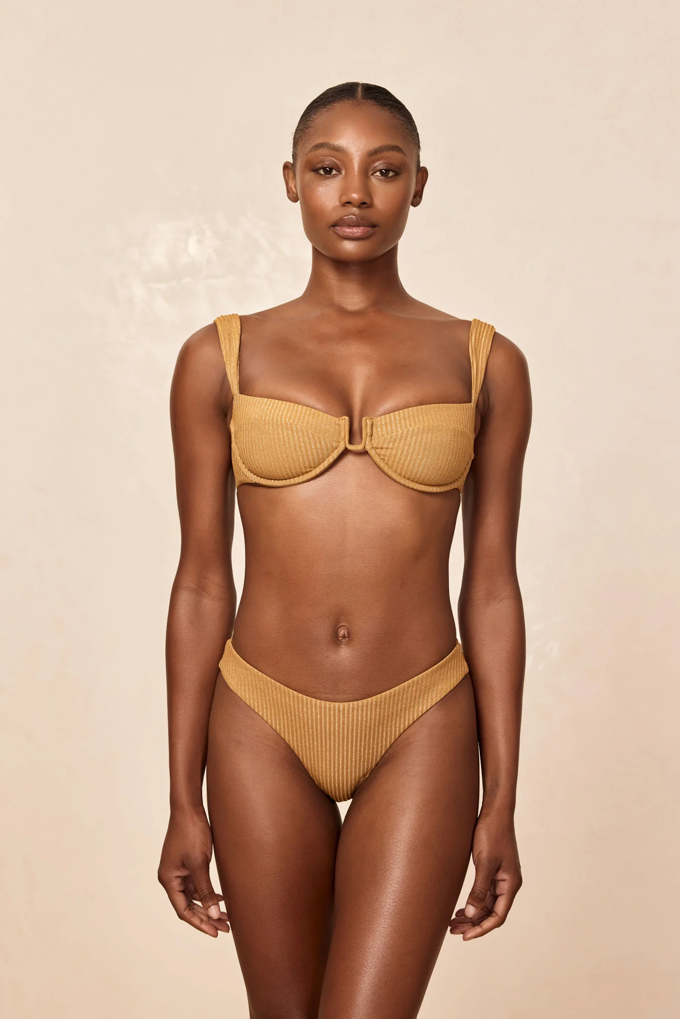 Cala Roja Top - Antique Gold Lurex Rib - Image 4