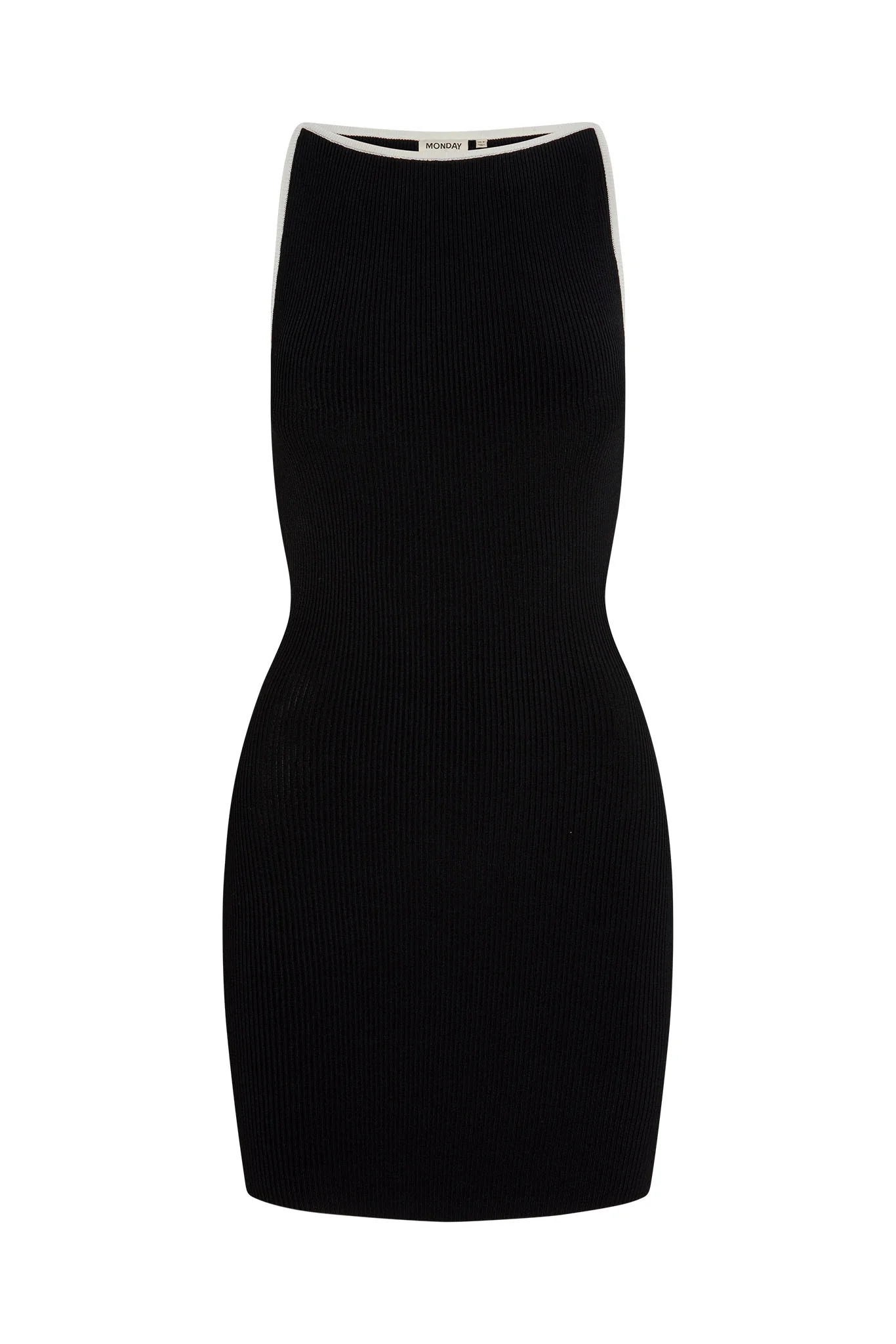 Camerelle Dress - Black/Ivory Knit Rib