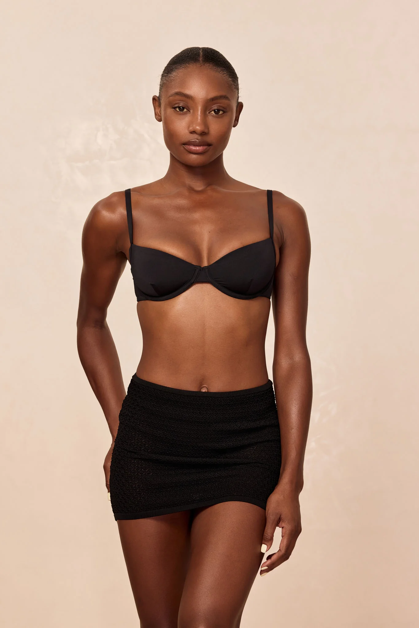 Cartagena Micro Skirt - Black Lace Crochet - Image 2