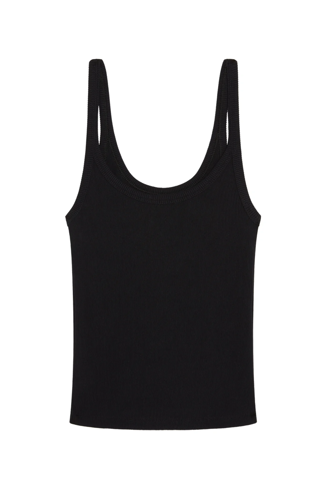 Devin Tank Crop - Black Rib