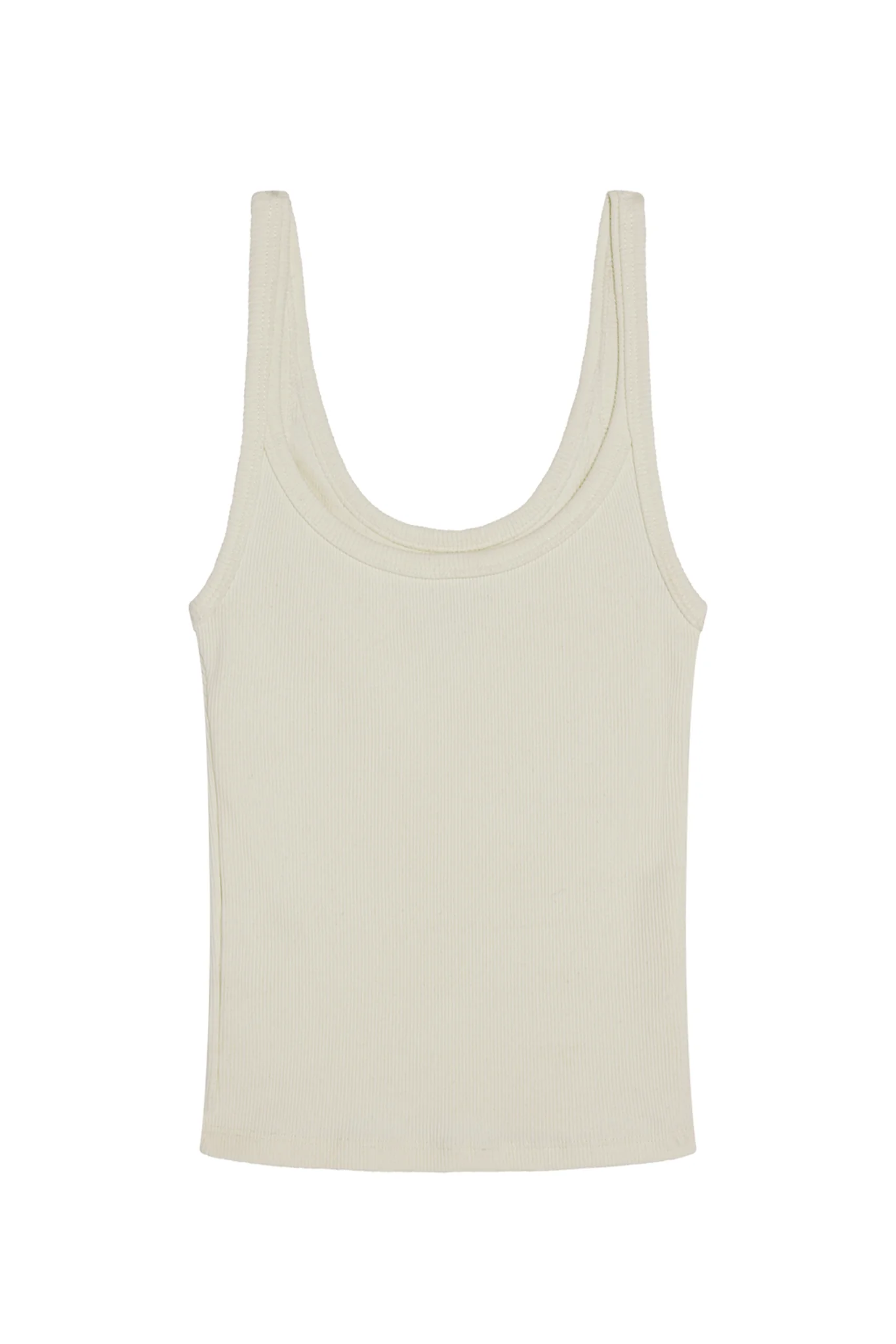 Devin Tank Crop - Ivory Rib