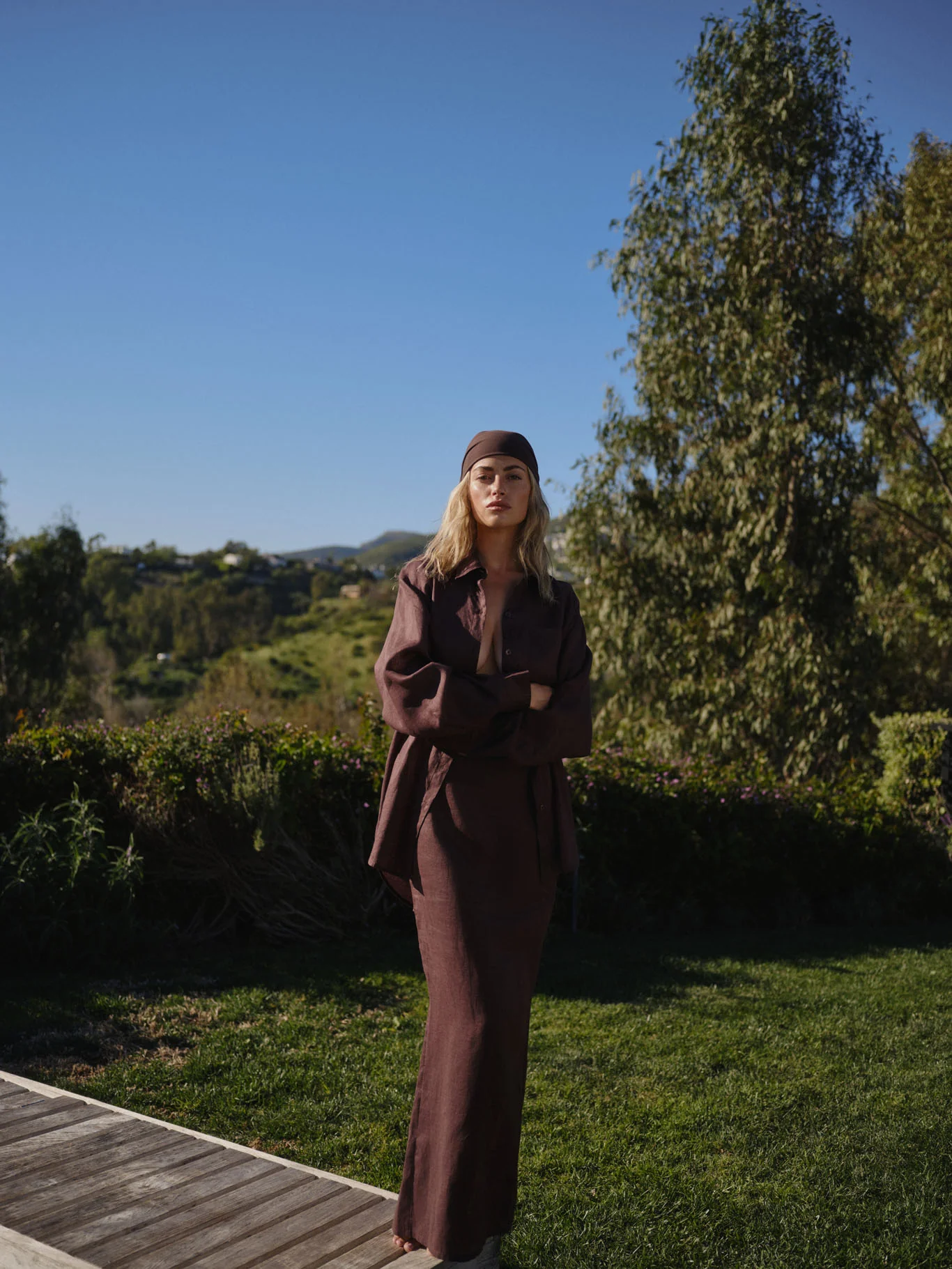 Fontelina Linen Skirt - Espresso Linen - Image 2