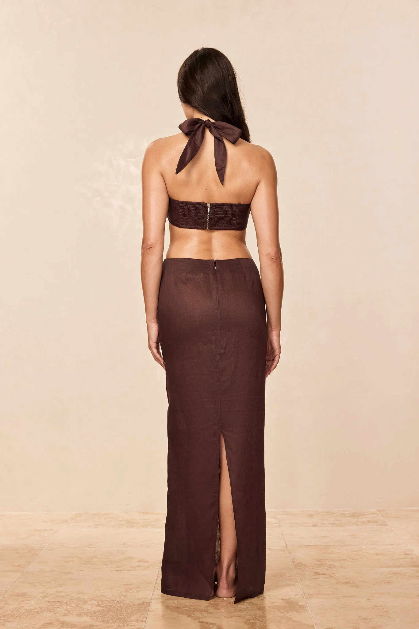 Fontelina Linen Skirt - Espresso Linen - Image 4