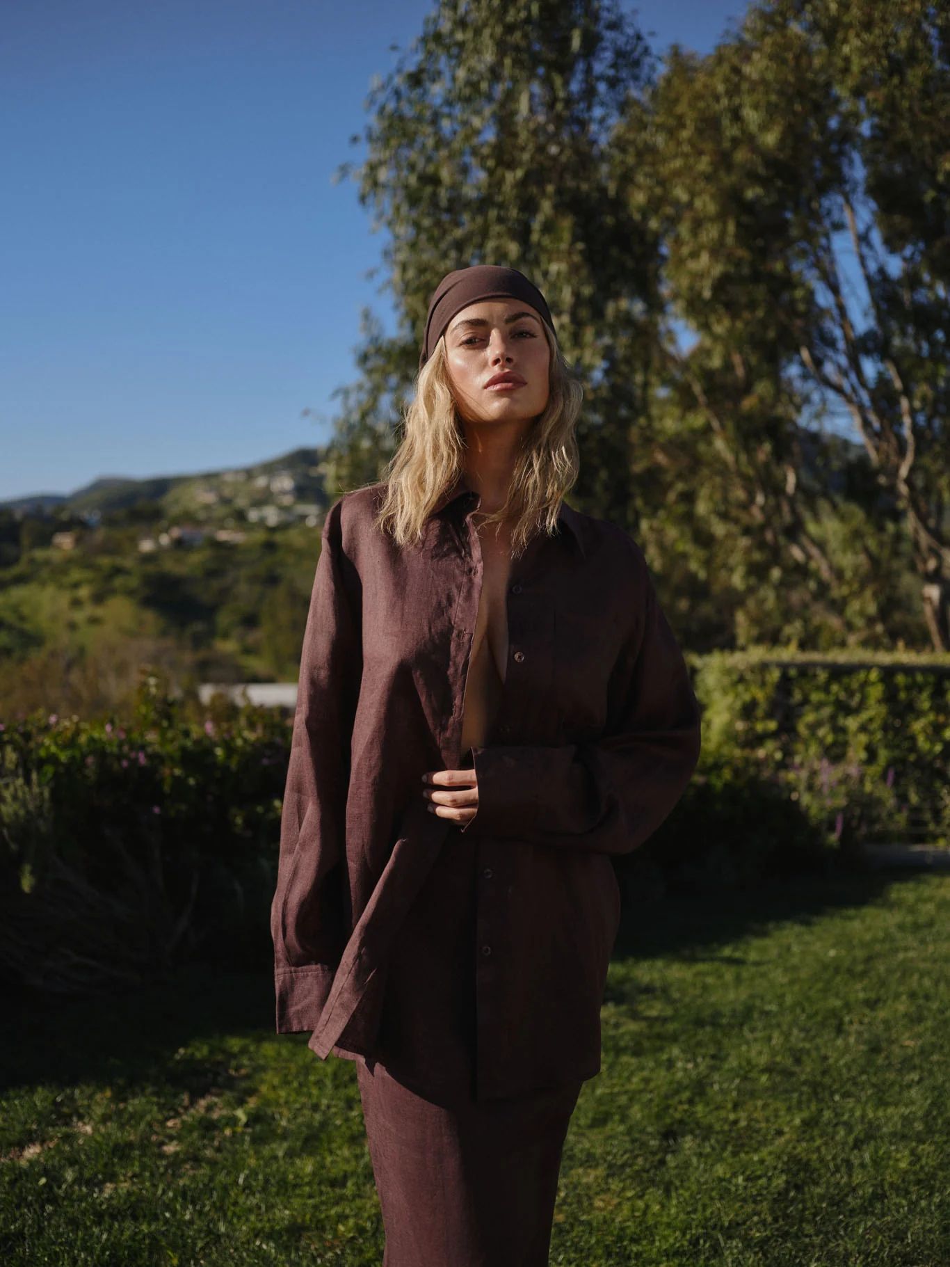 Fontelina Linen Skirt - Espresso Linen - Image 7