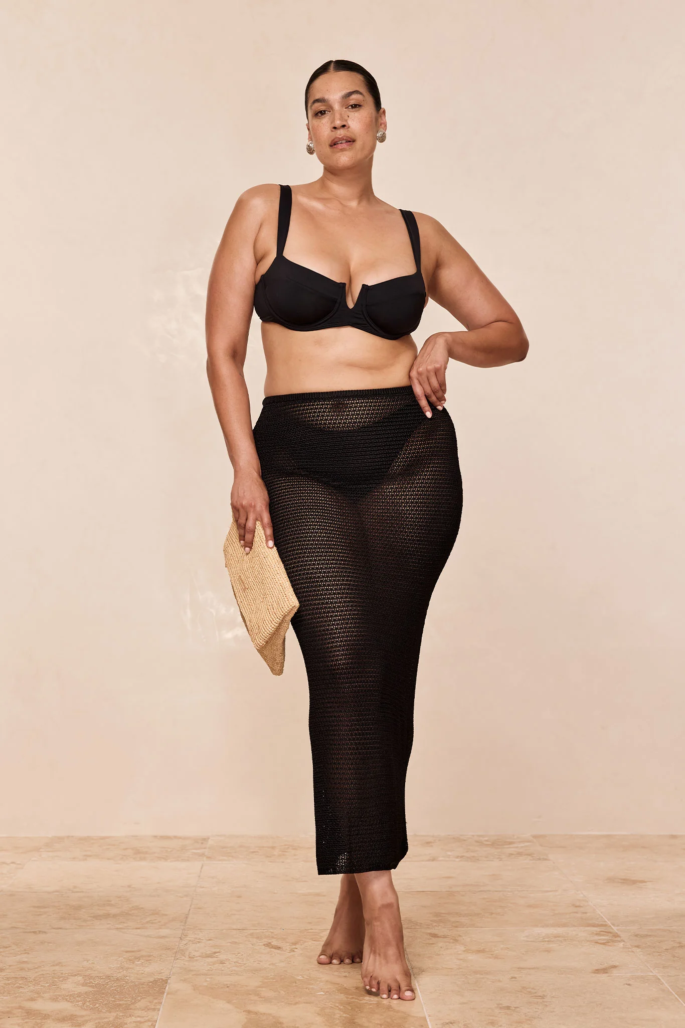 Fontelina Midi Skirt - Black Treble Knit - Image 7