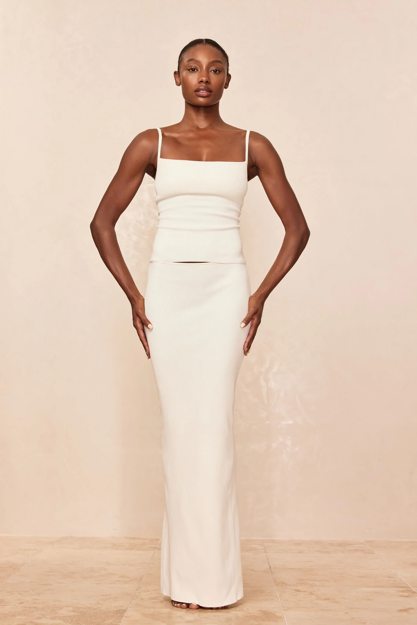 Fontelina Skirt - Ivory Knit Rib - Image 4