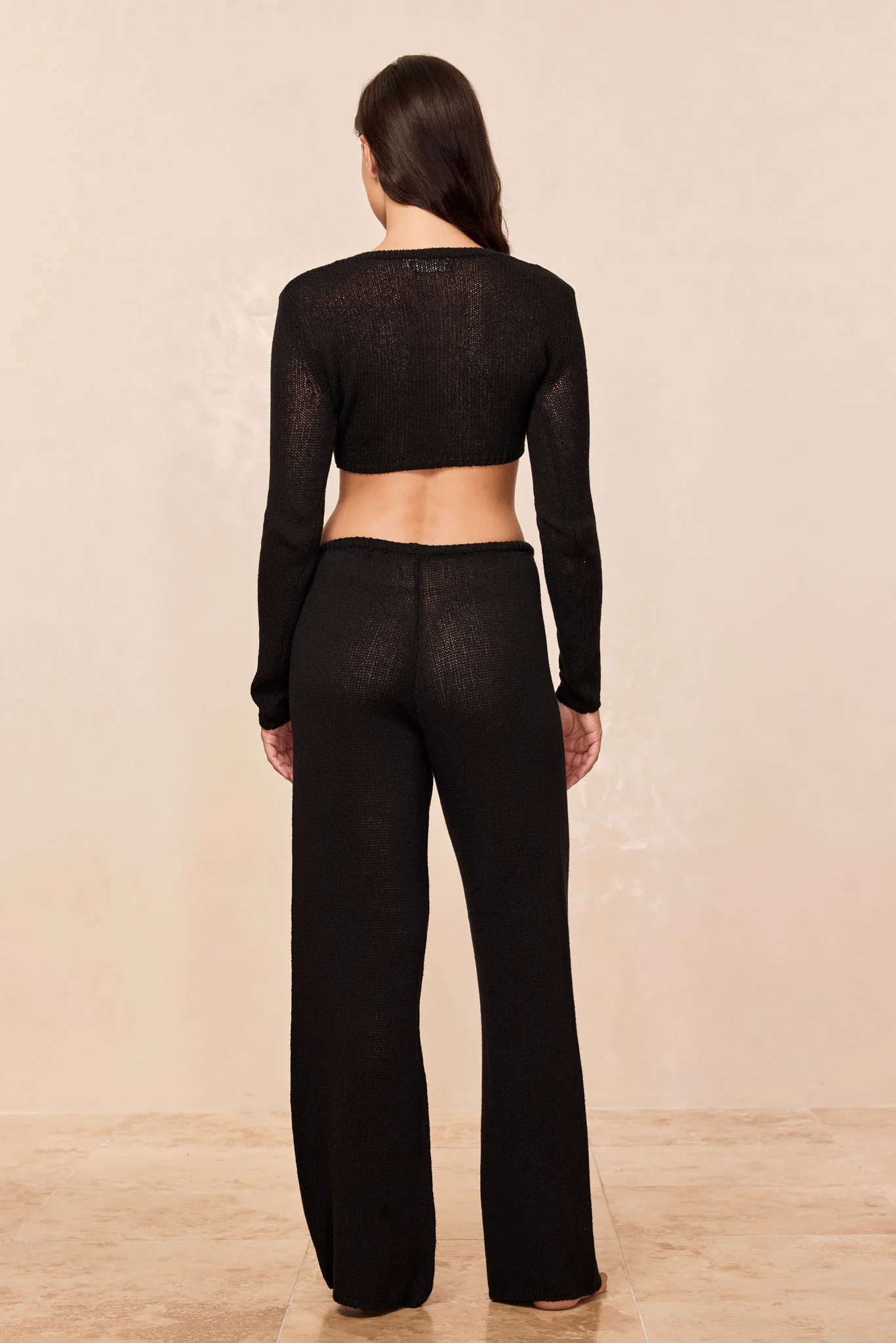Belize Pant Open Knit - Black - Image 3