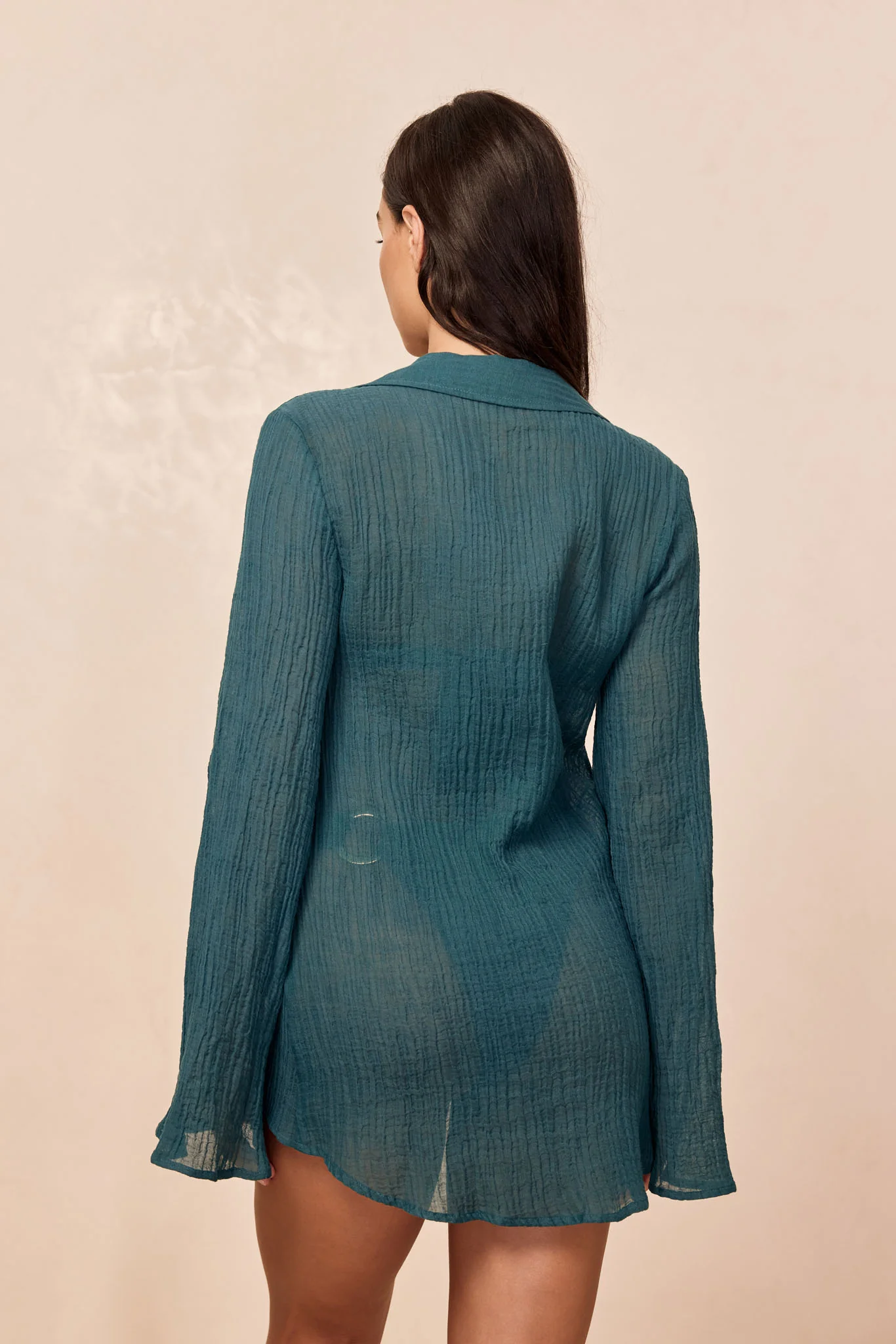 Grenada Tunic - Evergreen Crinkle Linen - Image 4