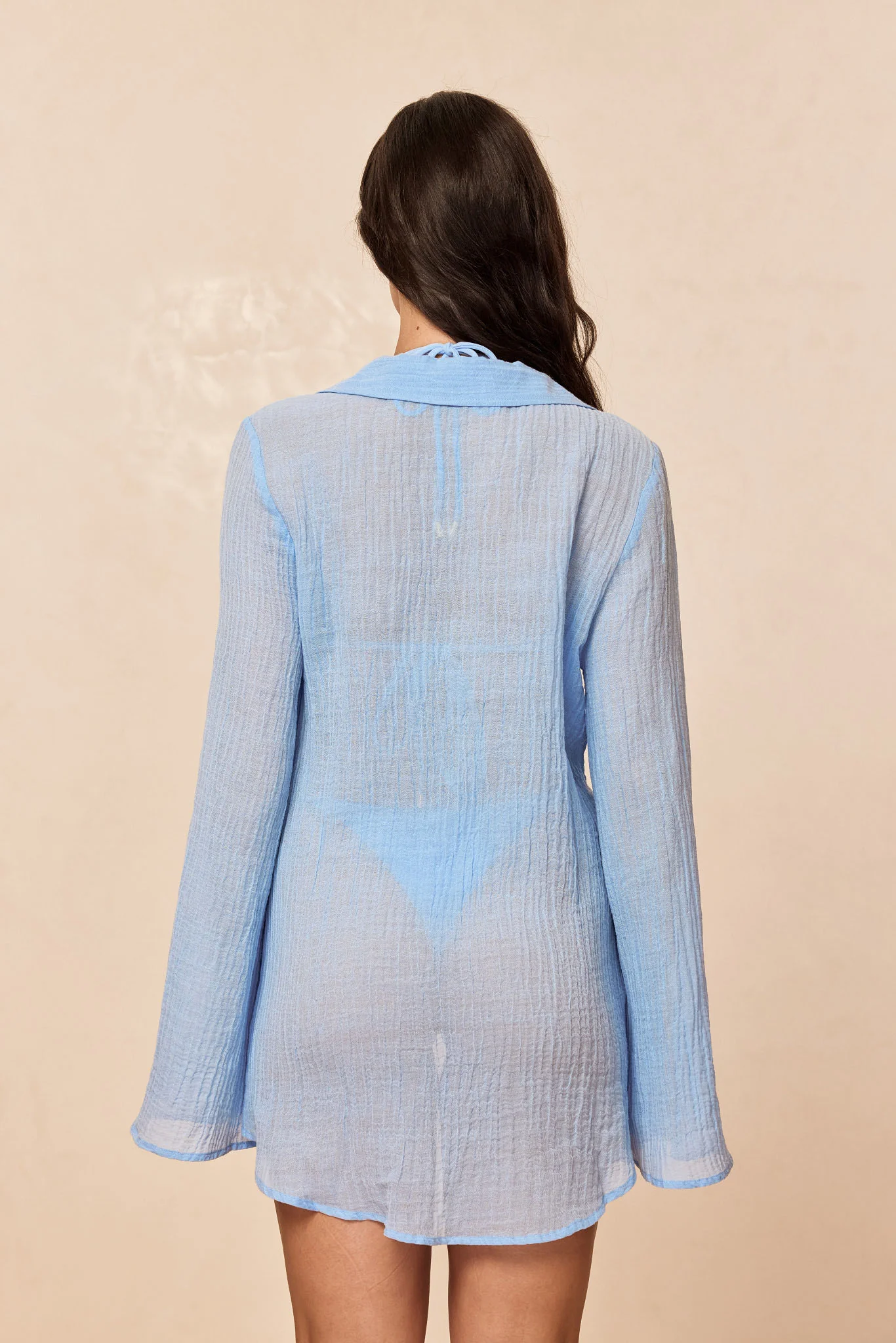 Grenada Tunic - Sky Crinkle Linen - Image 4