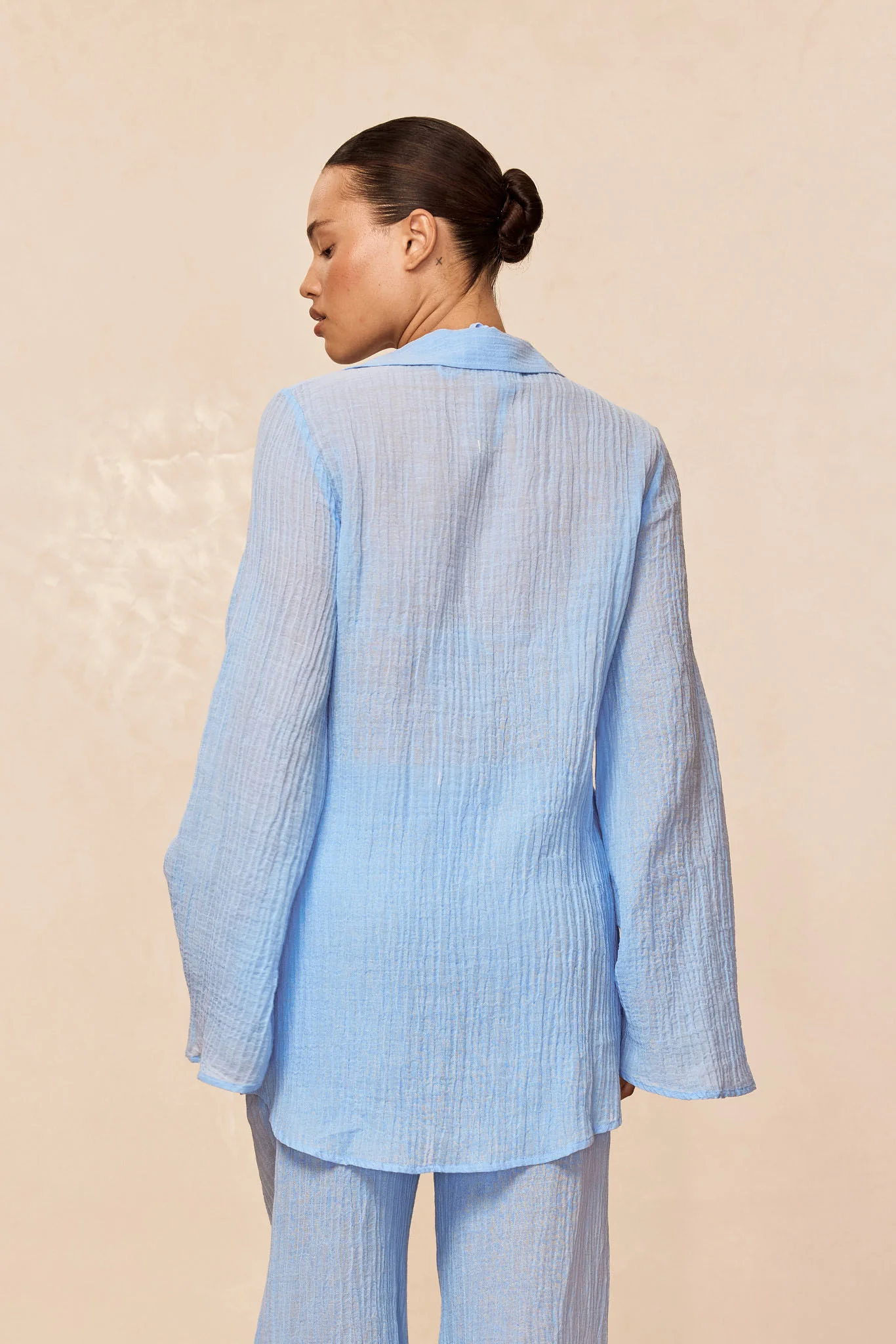 Grenada Tunic - Sky Crinkle Linen - Image 6