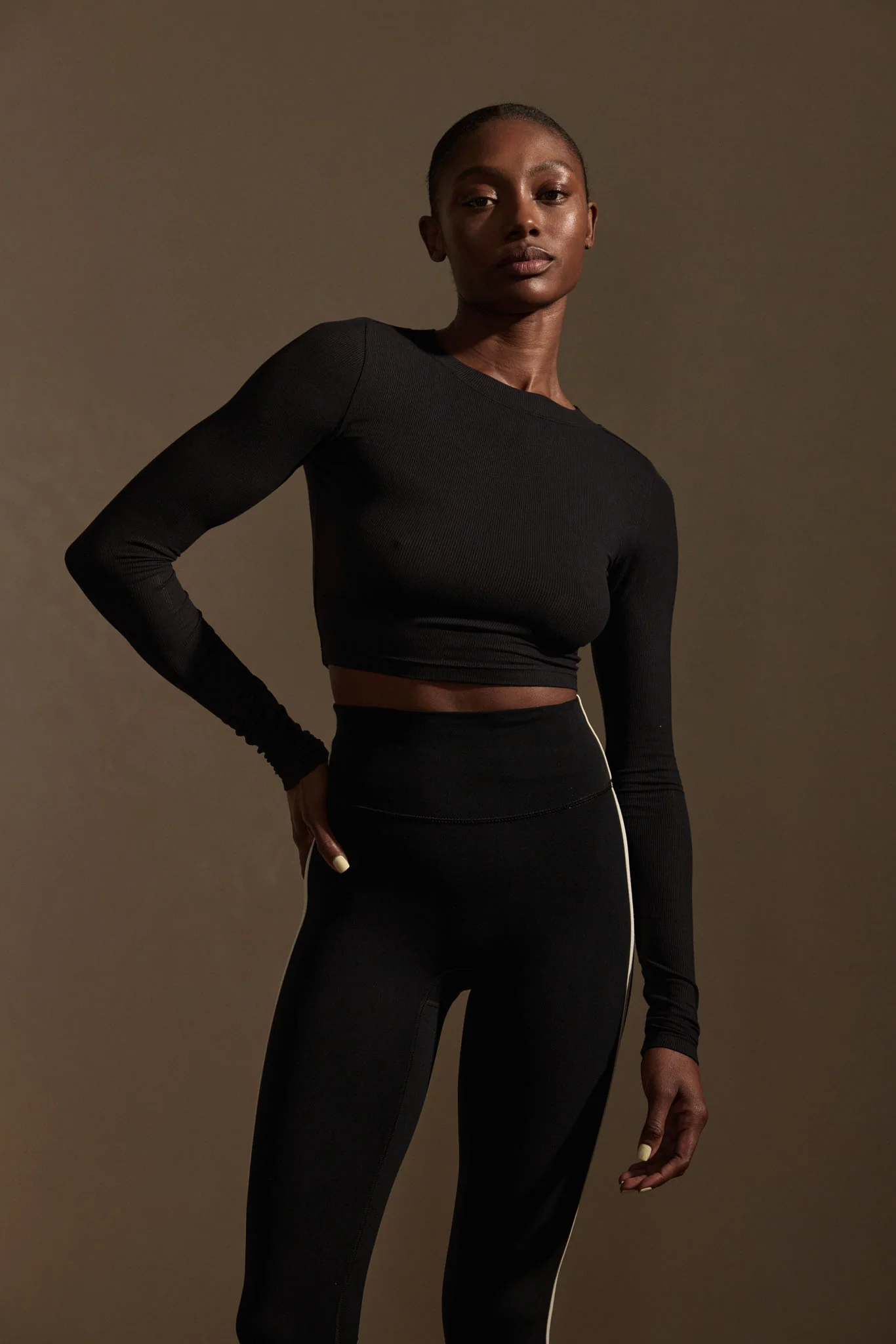 Hayworth Long Sleeve - Black Lightweight Rib - Image 2