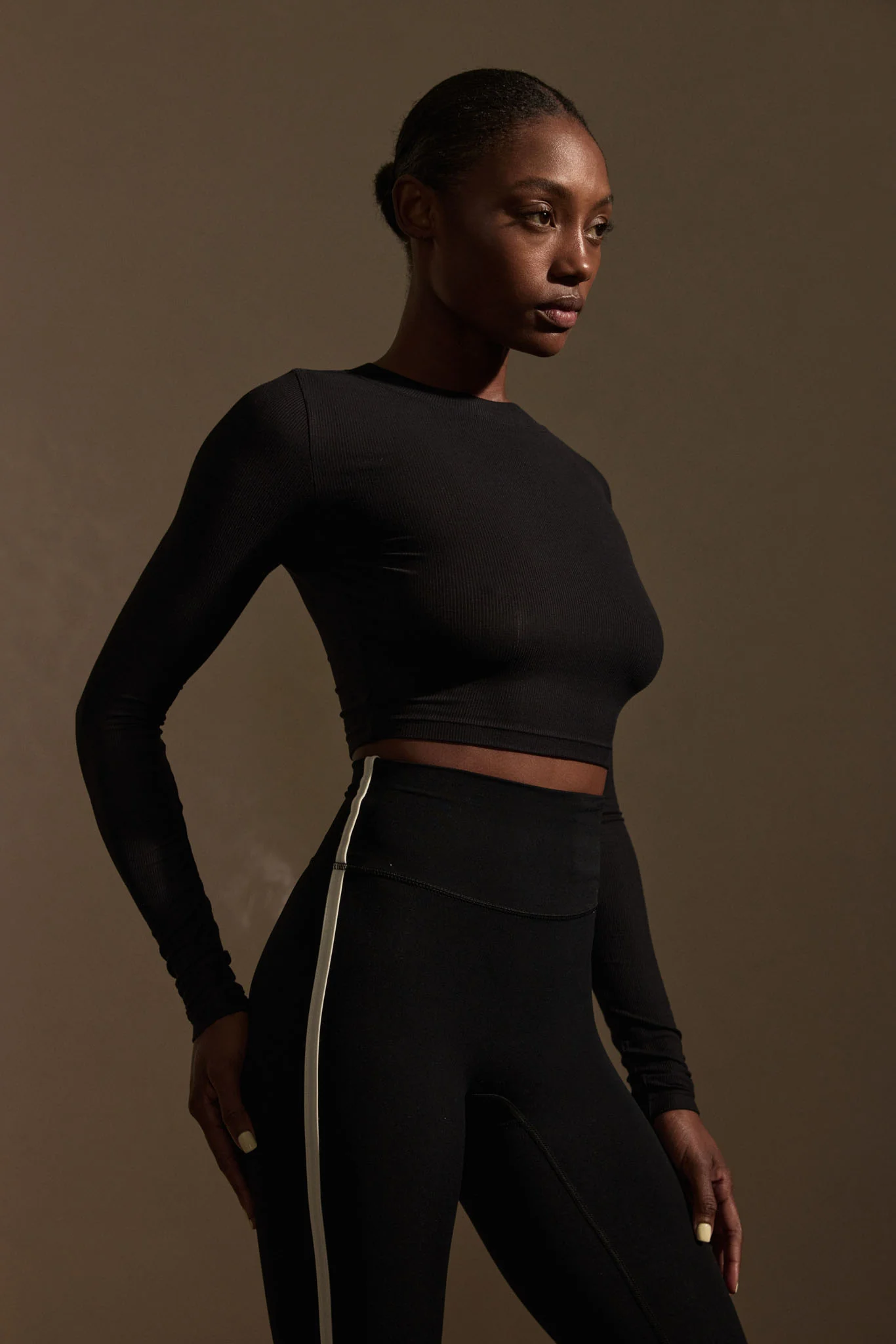 Hayworth Long Sleeve - Black Lightweight Rib - Image 3