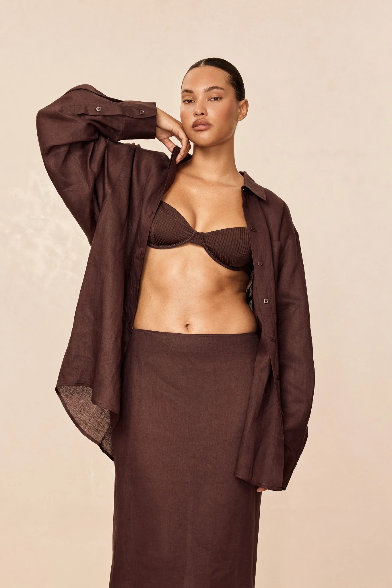 La Jolla Linen Shirt - Espresso Linen - Image 3