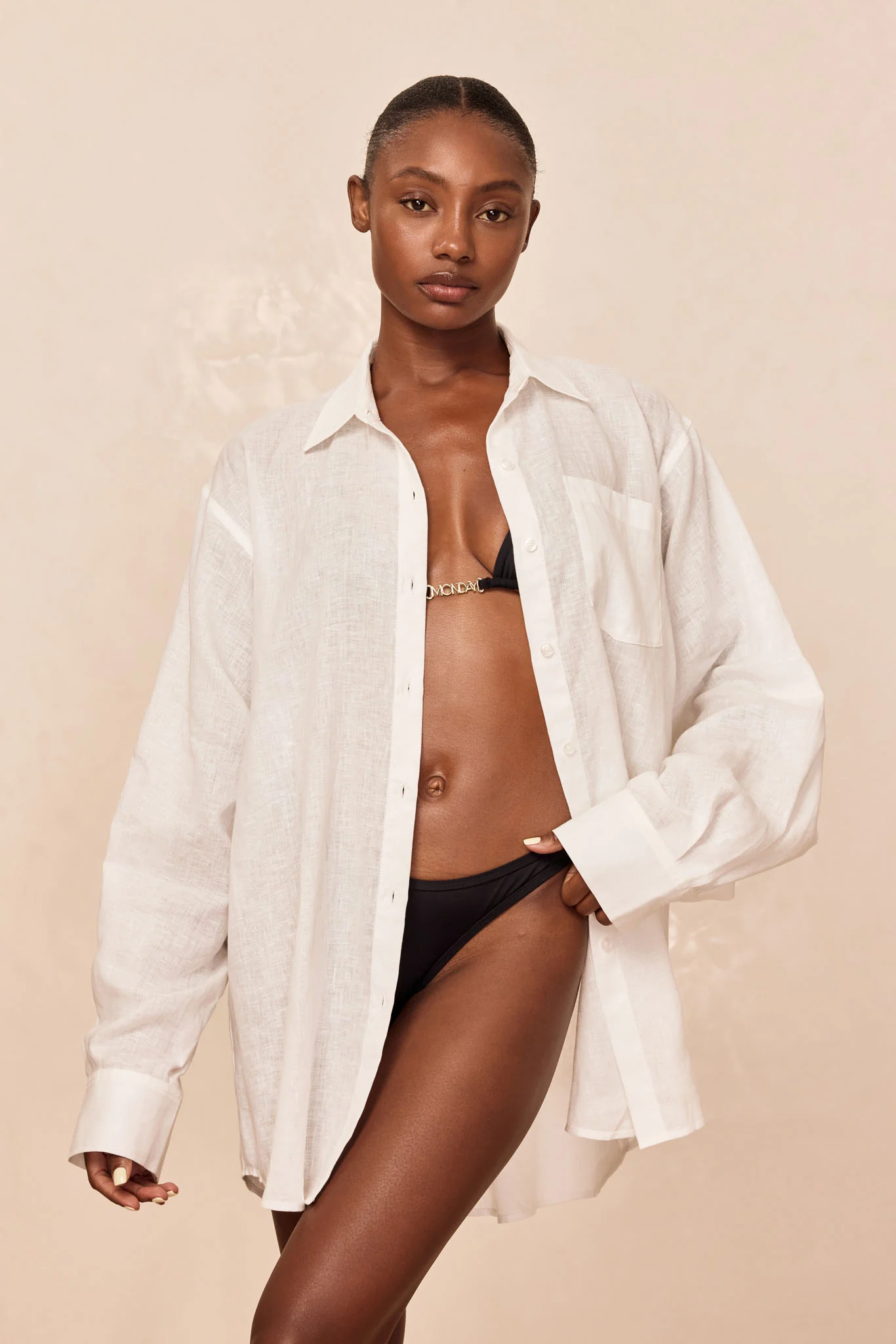 La Jolla Linen Shirt - White Linen - Image 3