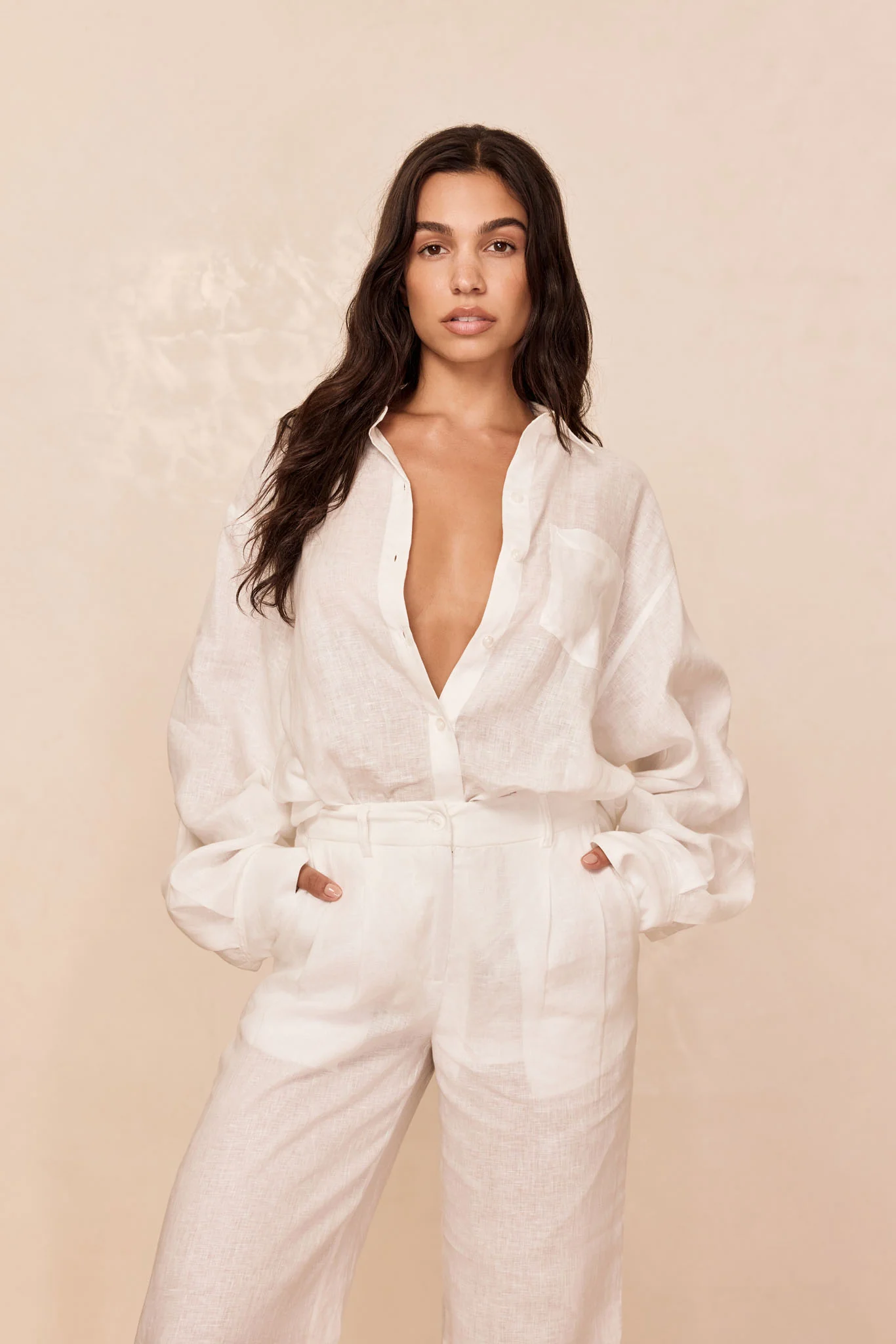 La Jolla Linen Shirt - White Linen - Image 4