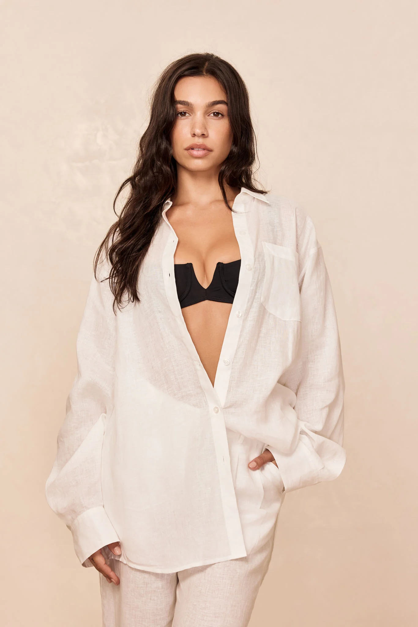 La Jolla Linen Shirt - White Linen - Image 6