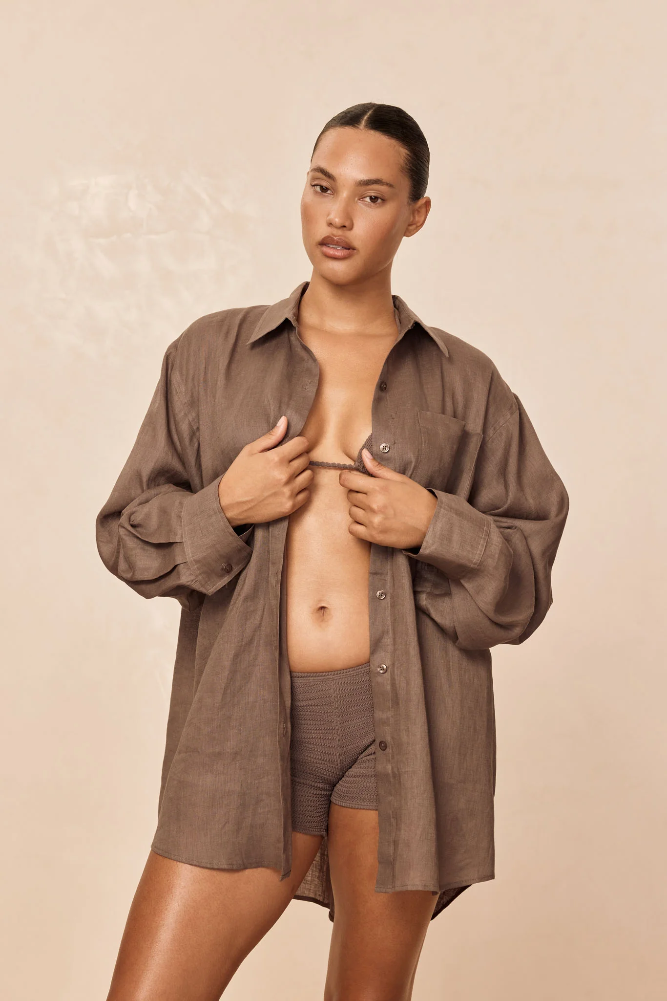 La Jolla Shirt - Stone Linen - Image 3