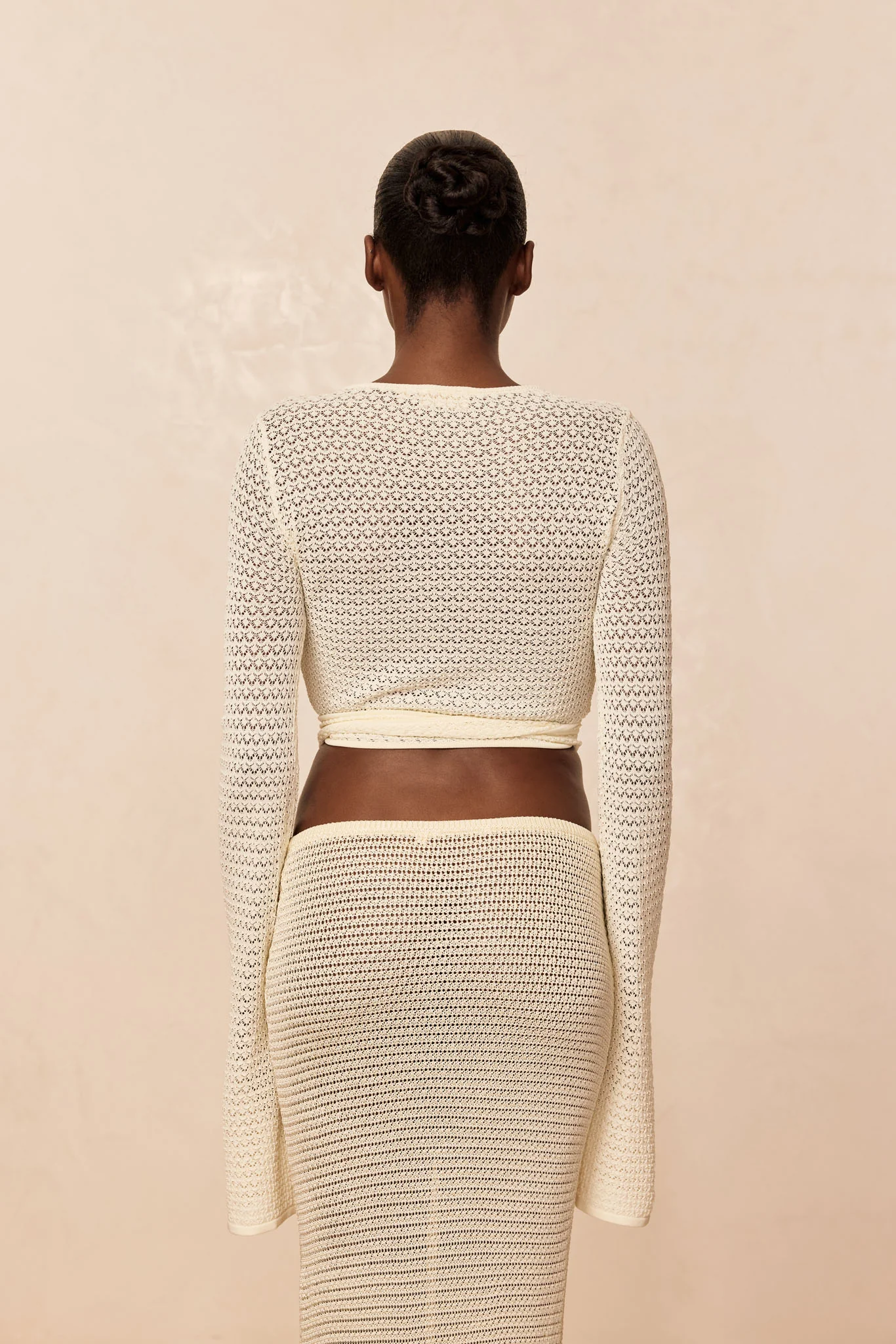 Madrid Wrap Top - Ivory Lace Crochet - Image 4