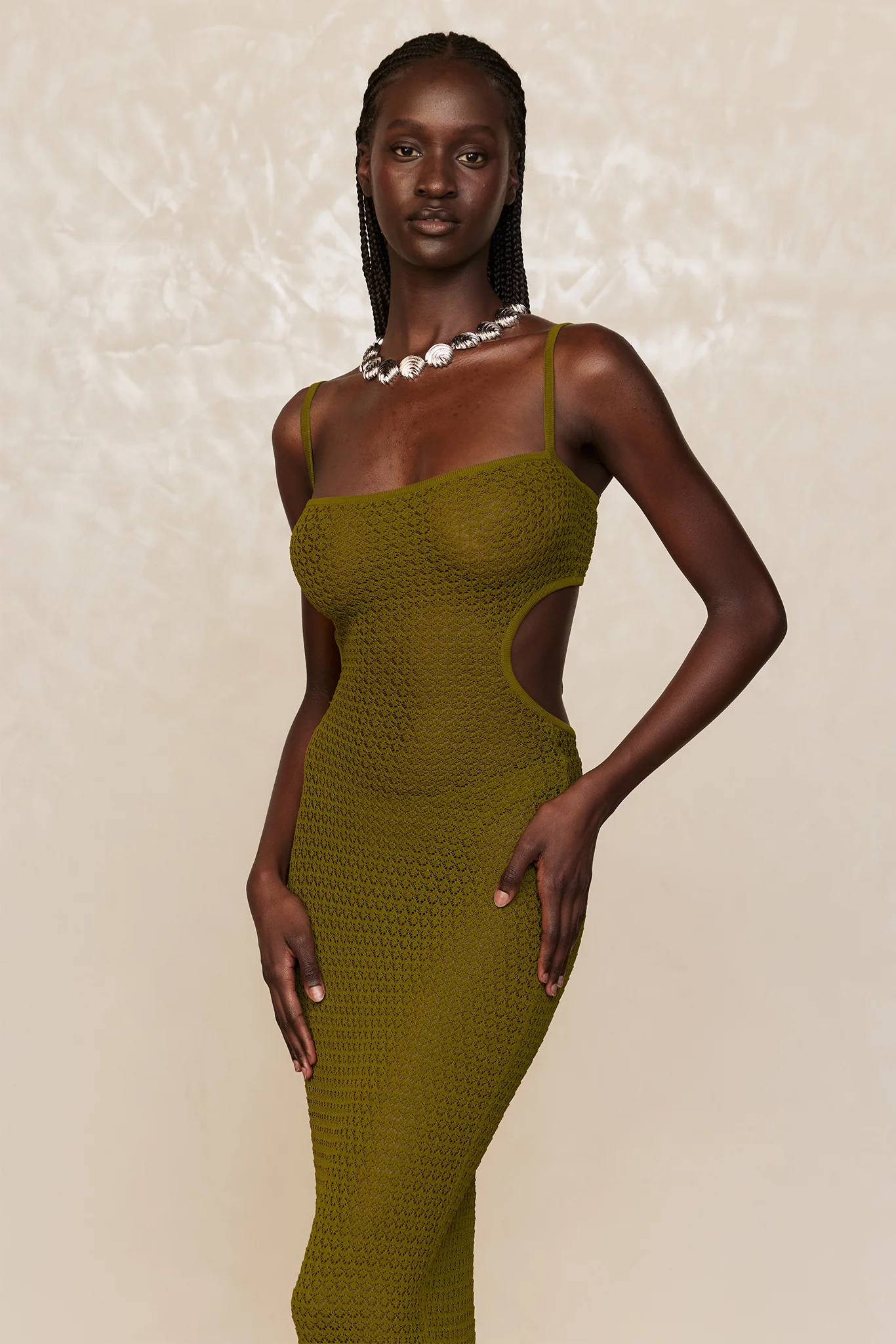 Marrakesh Dress - Olive Lace Crochet - Image 5