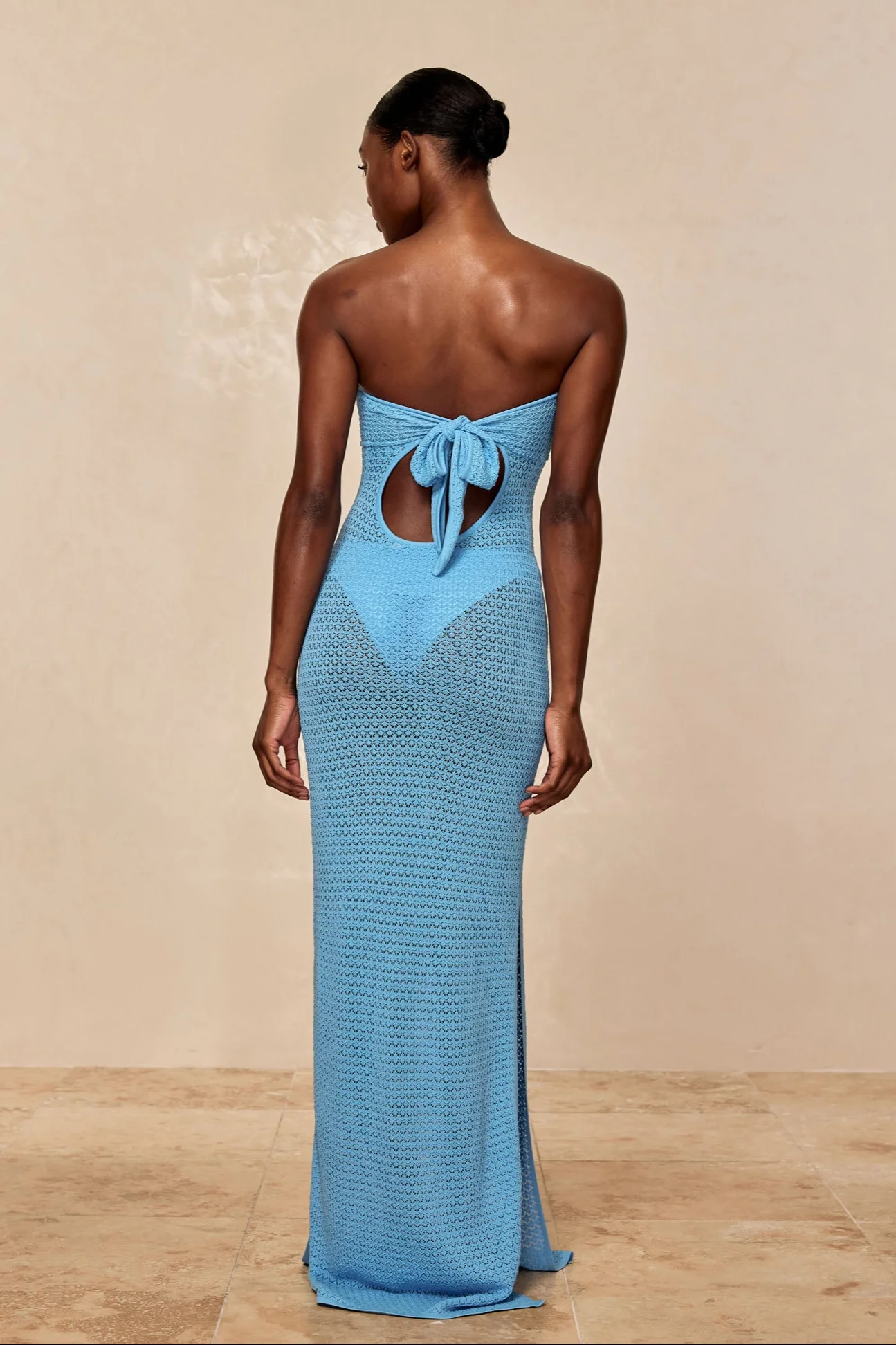 Montego Bandeau Dress - Ibiza Blue Lace Crochet - Image 6