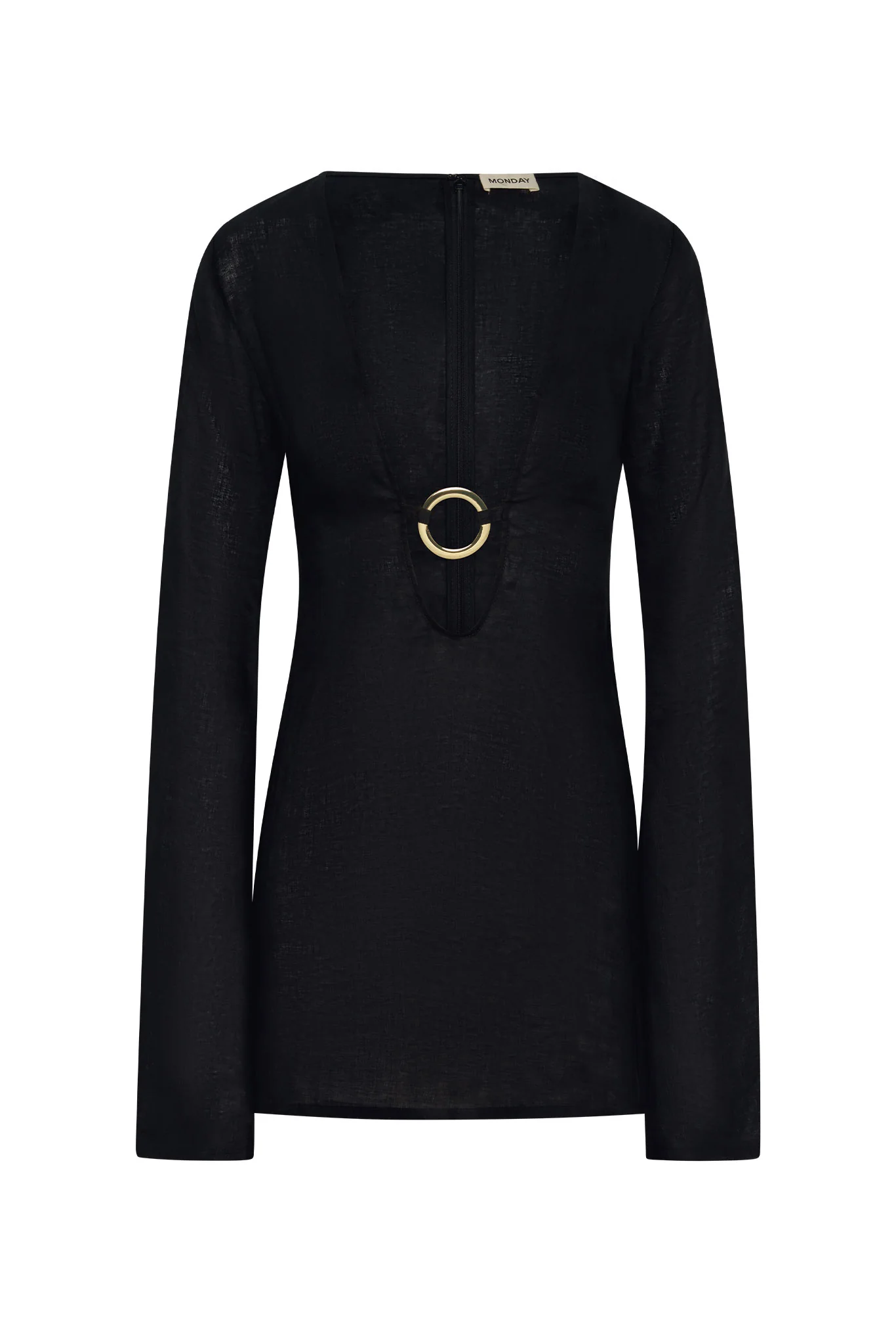Montego Mini Dress - Black Linen