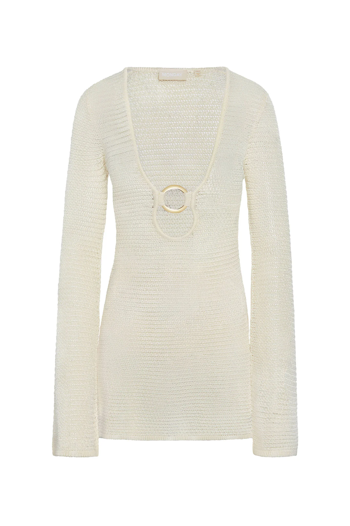 Montego Mini Dress - Ivory Shiny Treble Knit