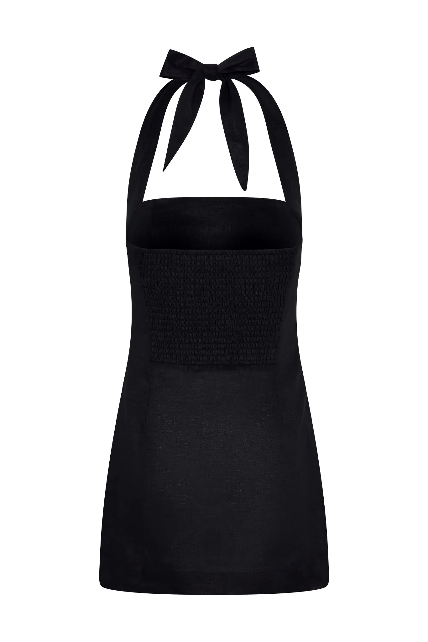 Montserrat Mini Dress - Black Linen - Image 9