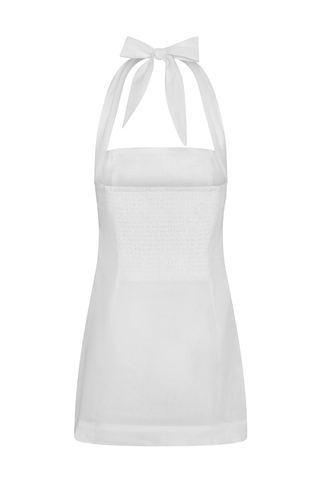 Montserrat Mini Dress - White Linen - Image 5