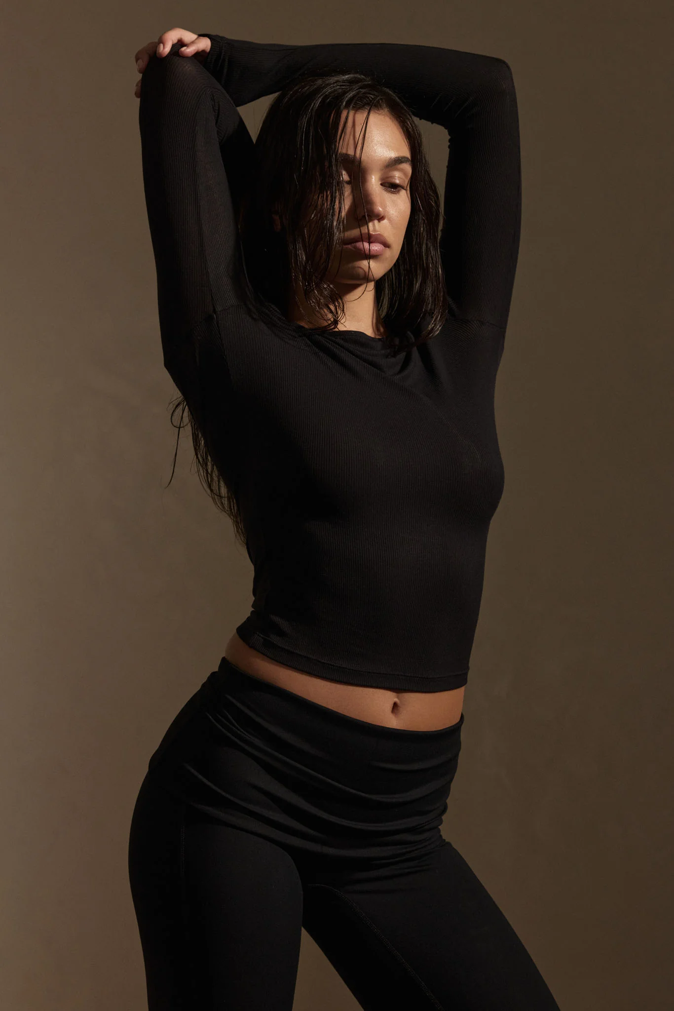 Paddington Long Sleeve - Black Lightweight Rib - Image 3