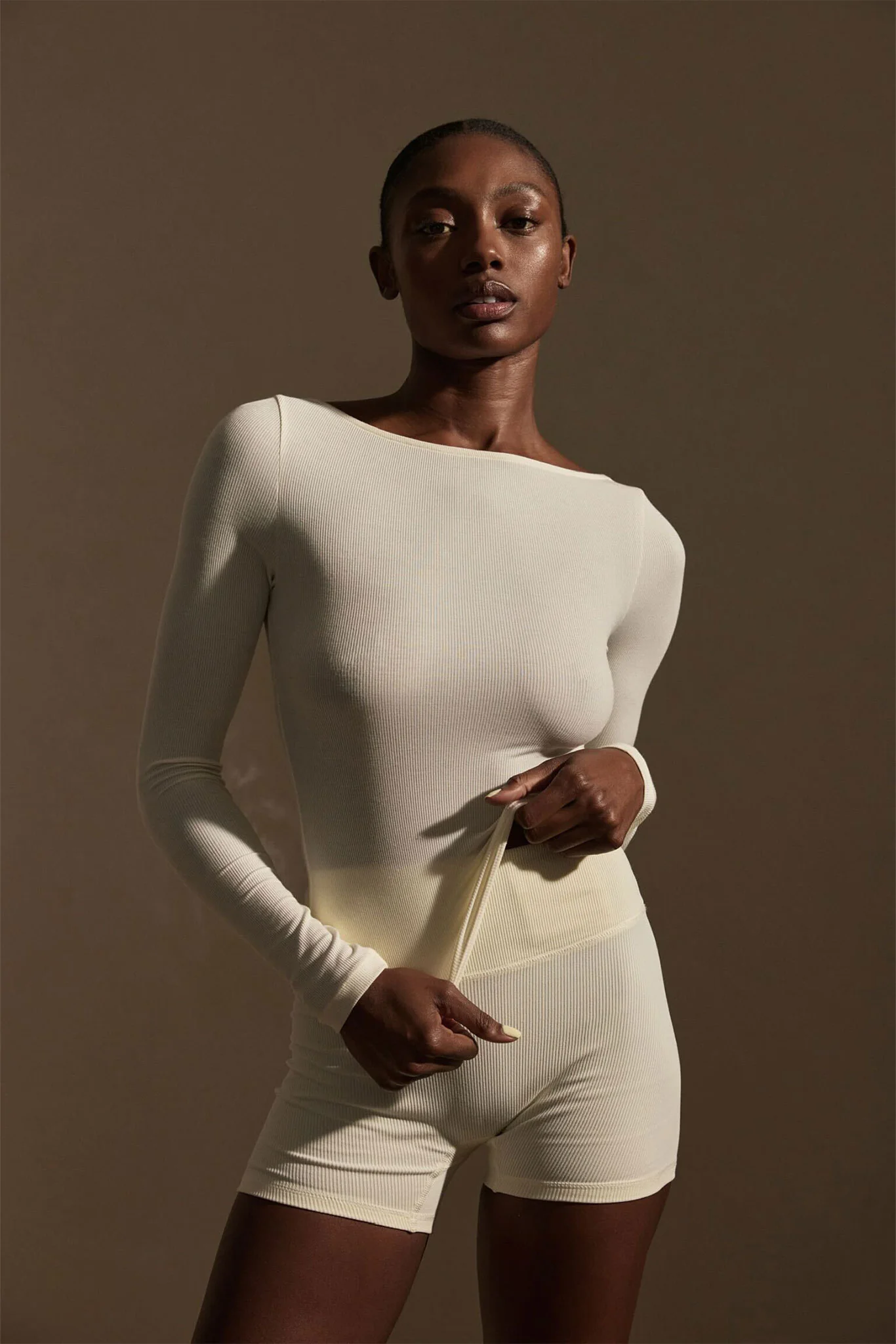 Paddington Long Sleeve - Ivory Lightweight Rib - Image 2