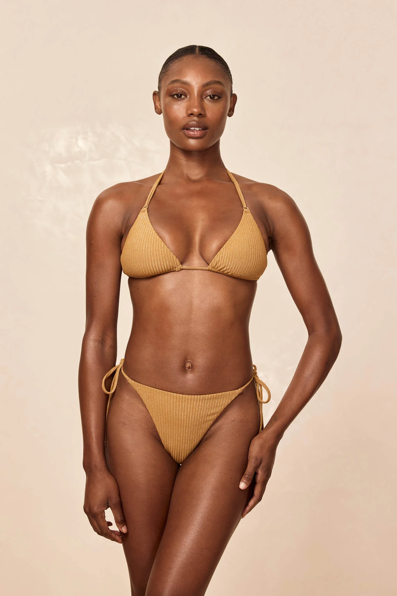 Palma Thong - Antique Gold Lurex Rib - Image 4