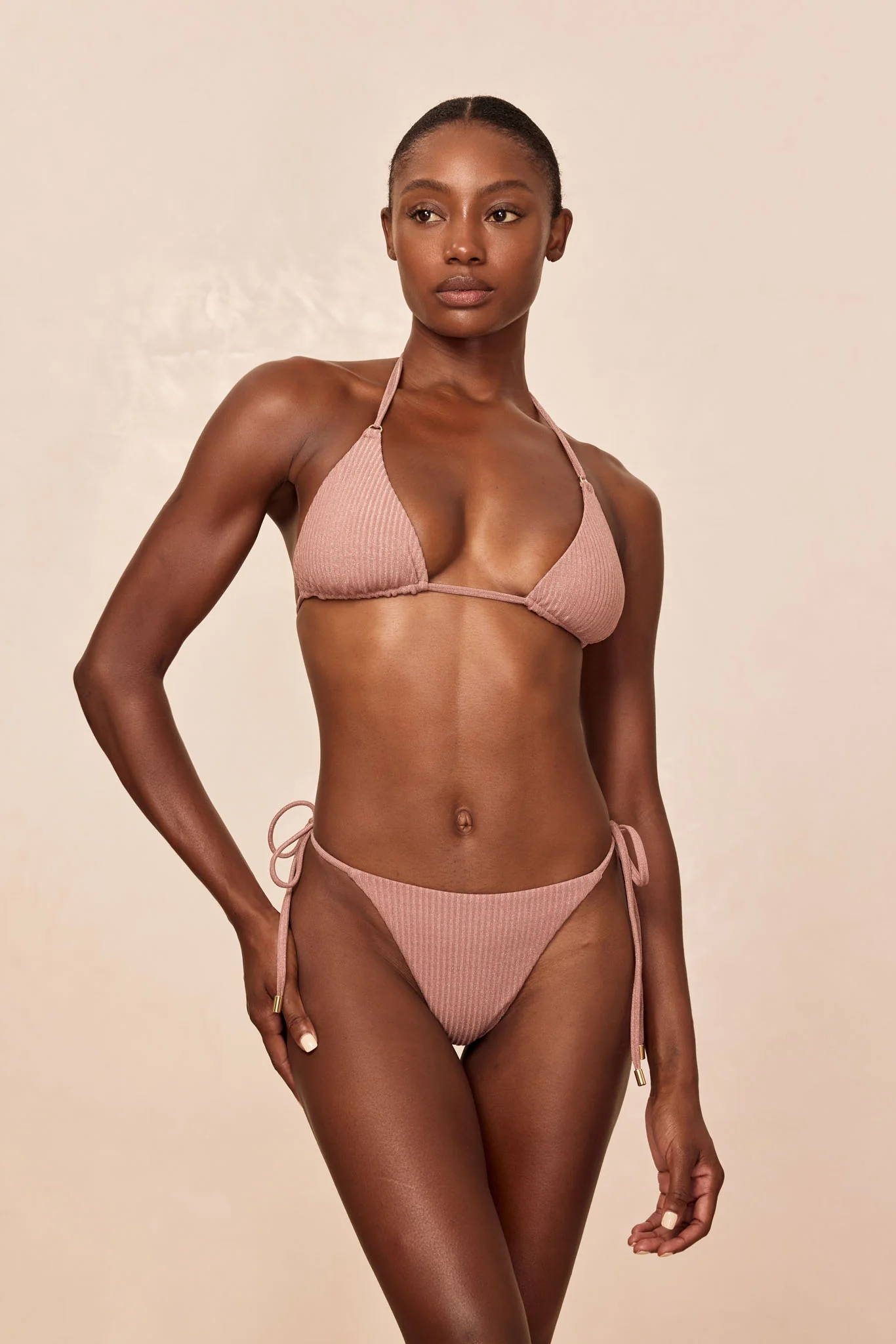 Palma Thong - Mauve Lurex Rib - Image 6