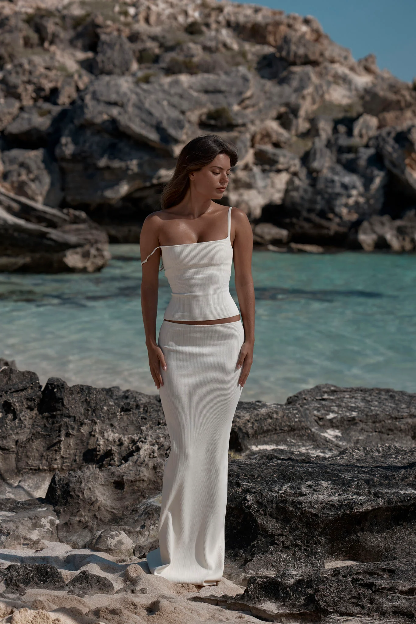 Fontelina Skirt - Ivory Knit Rib - Image 3