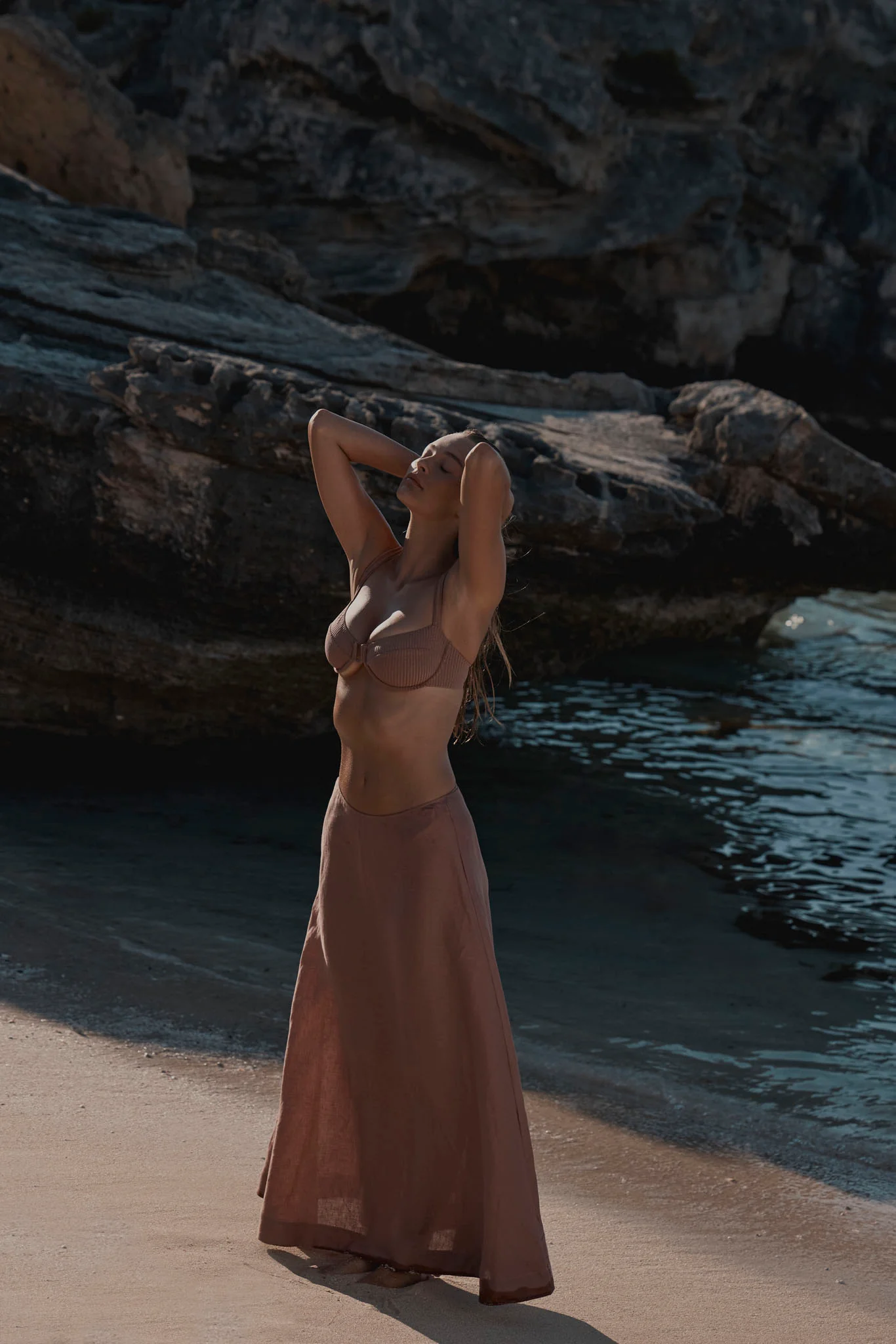 San Diego Skirt - Mauve Linen - Image 3